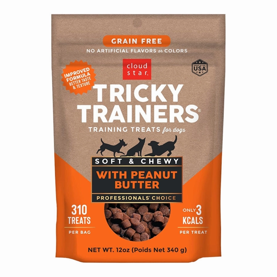 Cloud Star Grain-Free Dog Treats Tricky Trainers Soft & Chewy Peanut Butter dog biscuit treats,crunchy dog snacks,dog cookies