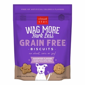 Cloud Star Wag More Bark Less Grain-Free Oven-Baked Biscuits Assorted Flavors 2.5lb Bag dog biscuit treats,crunchy dog snacks,dog cookies
