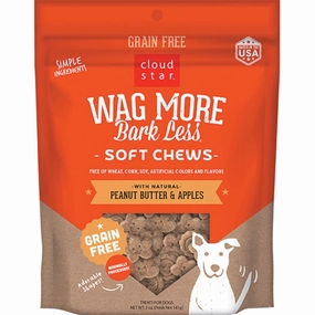 Cloud Star Wag More Bark Less Grain-Free Soft Chews for Dogs Peanut Butter & Apple 5oz Bag barn supply,horse stable organizer,poultry waterer