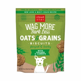 Cloud Star Wag More Bark Less Oats & Grains Biscuits Chicken & Carrot 3lb Bag dog biscuit treats,crunchy dog snacks,dog cookies