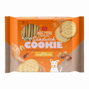 Cloud Star Wag More Bark Less Sandwich Cookies for Dogs Peanut Butter 11.8oz Bag dog biscuit treats,crunchy dog snacks,dog cookies