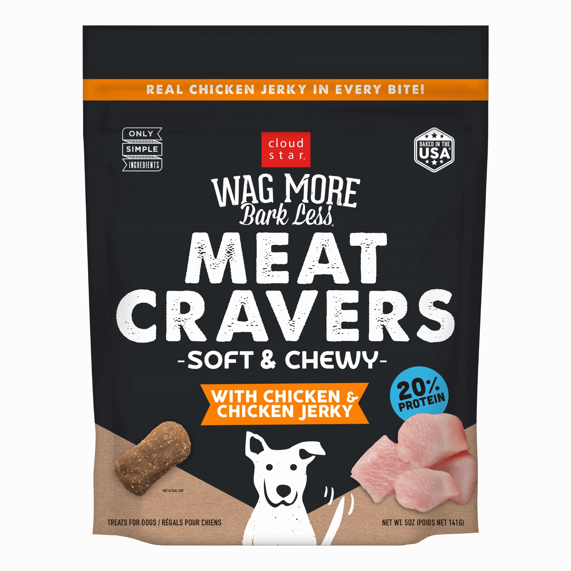 Cloud Star Wag More Bark Less Soft & Chewy Meat Cravers Chicken 5oz Bag barn supply,horse stable organizer,poultry waterer
