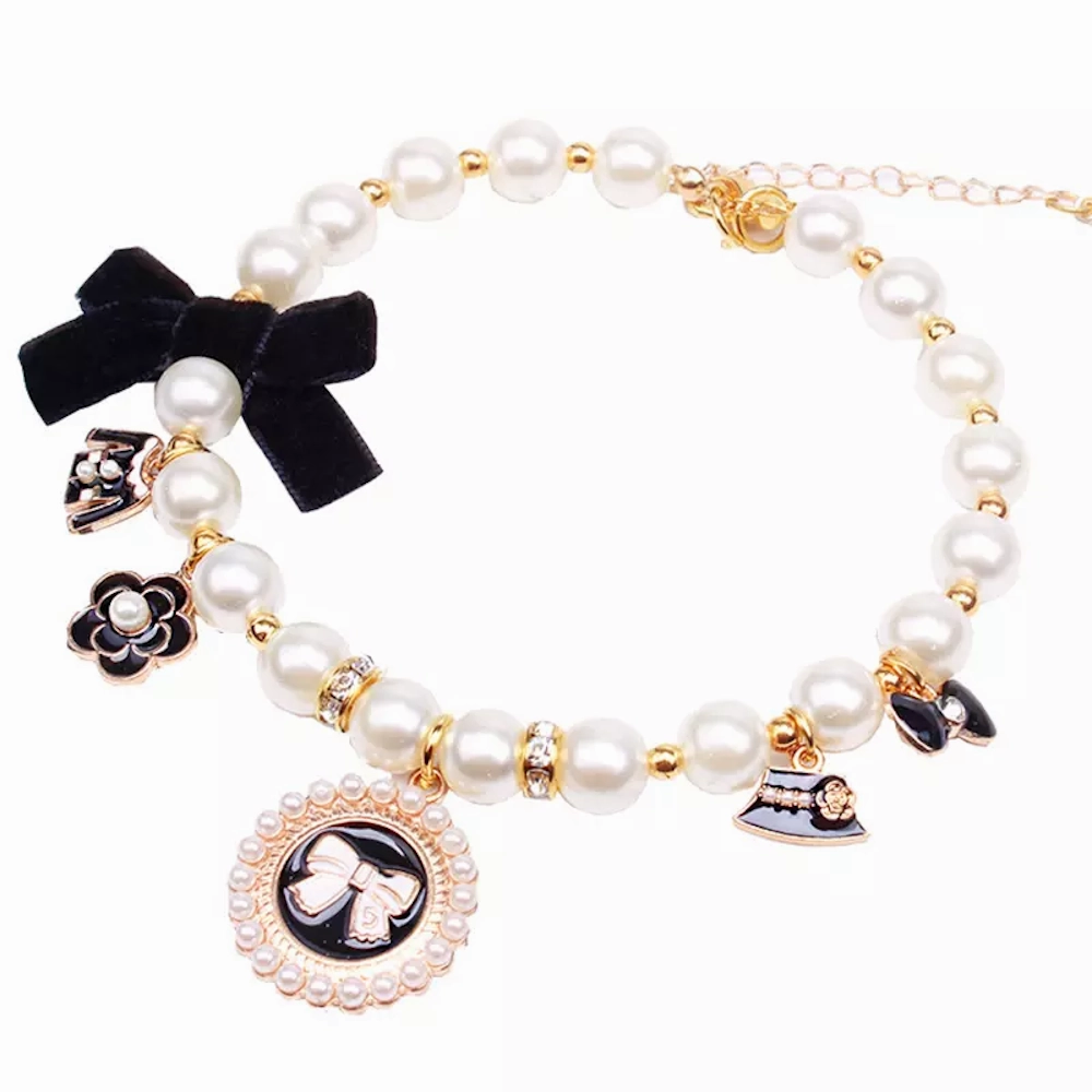 Coco Pearl Dog Necklace english tack set,horse saddle gear,equestrian supplies