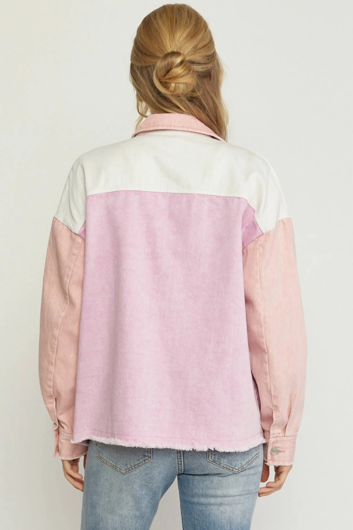 Colorblock Denim Jacket In Multi