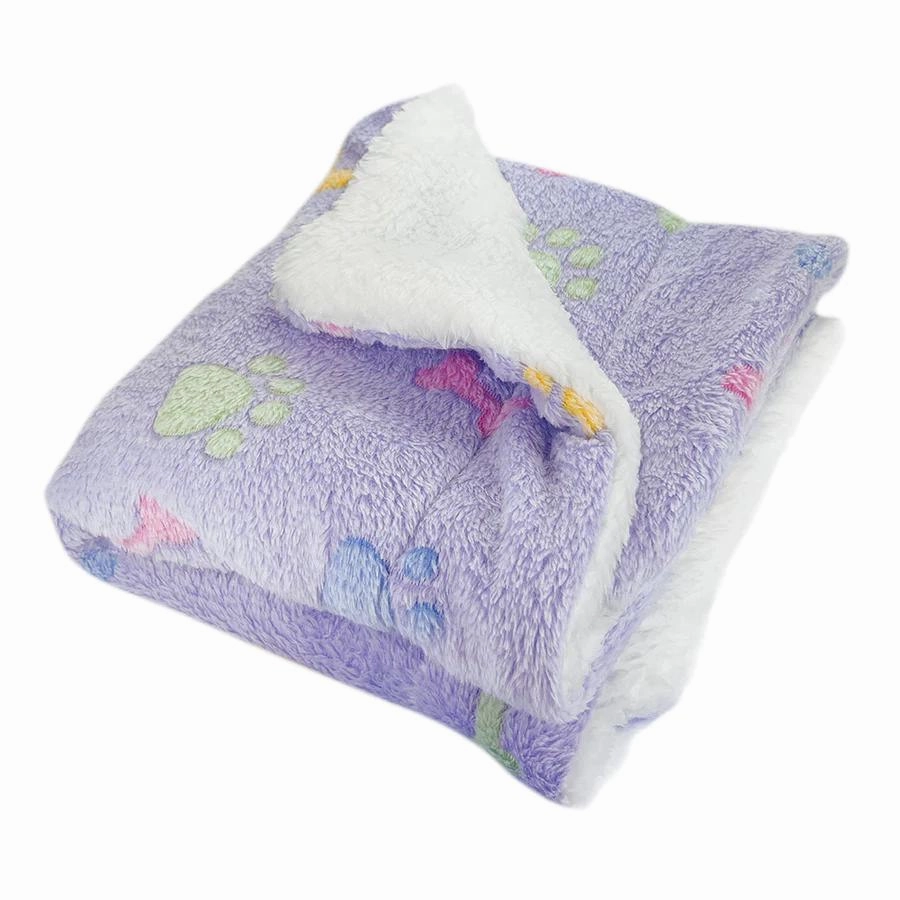 Colorful Bones/Paws Ultra Plush Dog Blanket fleece dog blanket,soft dog throw,cozy pet blanket
