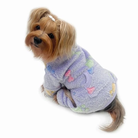 Colorful Bones/Paws Ultra Plush Turtleneck Dog Pajamas dog underwear,dog diaper,pet undergarments