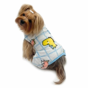 Colorful Dinosaurs Ultra Plush Front Sleeveless Dog Pajamas dog underwear,dog diaper,pet undergarments