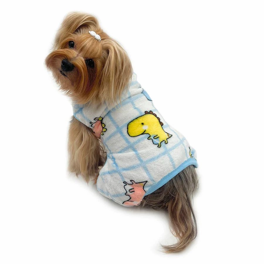 Colorful Dinosaurs Ultra Plush Front Sleeveless Dog Pajamas dog underwear,dog diaper,pet undergarments