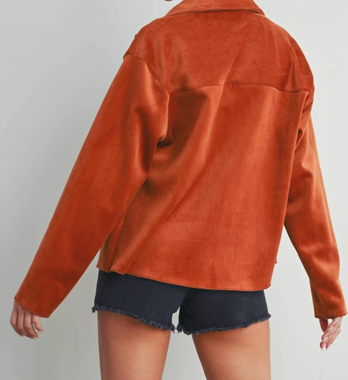 Corduroy And Velvet Jacket In Sienna