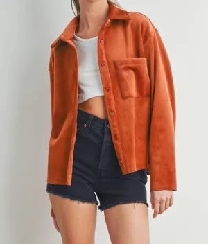 Corduroy And Velvet Jacket In Sienna