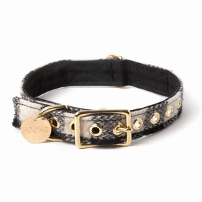 Cotton Canvas Collar, Black and White Plaid dog collar,leather dog collar,adjustable dog collar