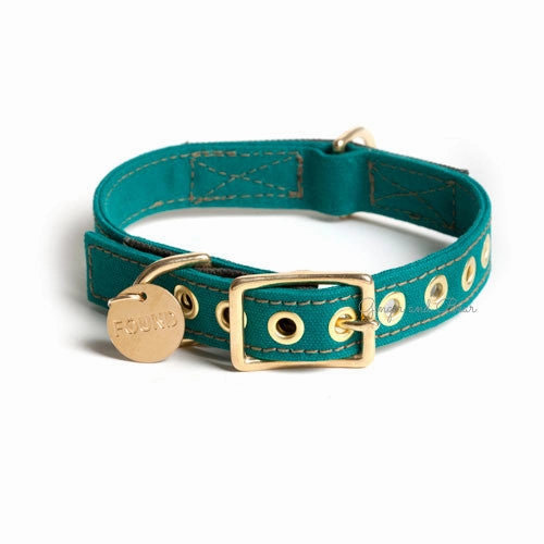 Cotton Canvas Collar, Girl Scout Green dog collar,leather dog collar,adjustable dog collar