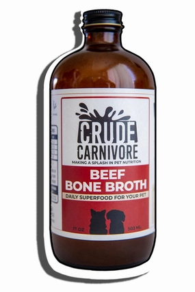 Crude Carnivore Bone Broth - Beef 16oz puppy food,chew toy for puppies,small dog treats