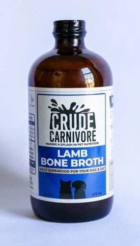 Crude Carnivore Bone Broth - Lamb 16oz puppy food,chew toy for puppies,small dog treats