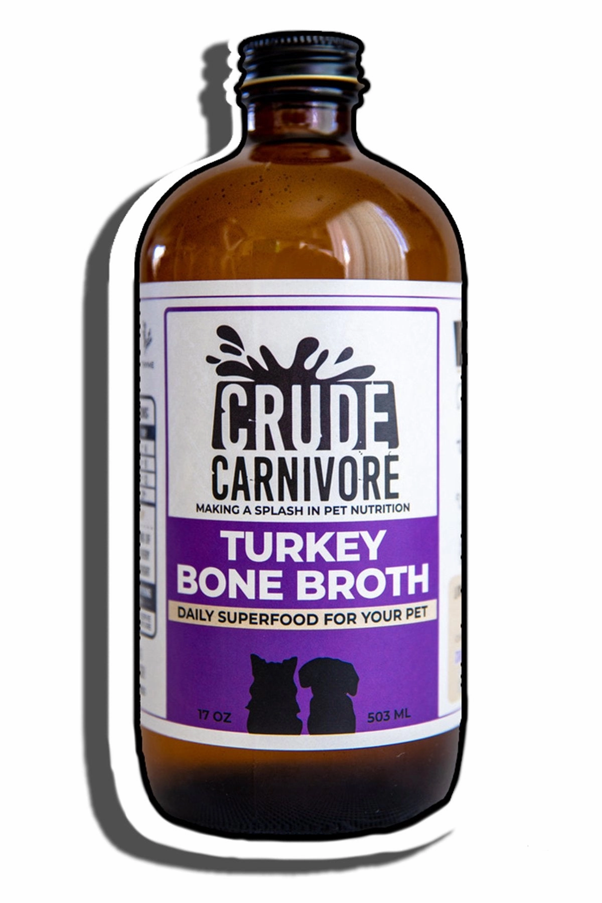 Crude Carnivore Bone Broth - Turkey 16oz puppy food,chew toy for puppies,small dog treats