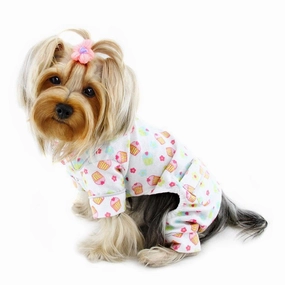 Cupcake Fanatics Flannel Dog Pajamas dog underwear,dog diaper,pet undergarments