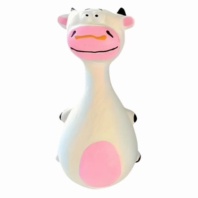Cute Animal Design Latex Dog Chew Toy With Squeaker - Cow durable dog toy,rope chew toy,interactive dog toy