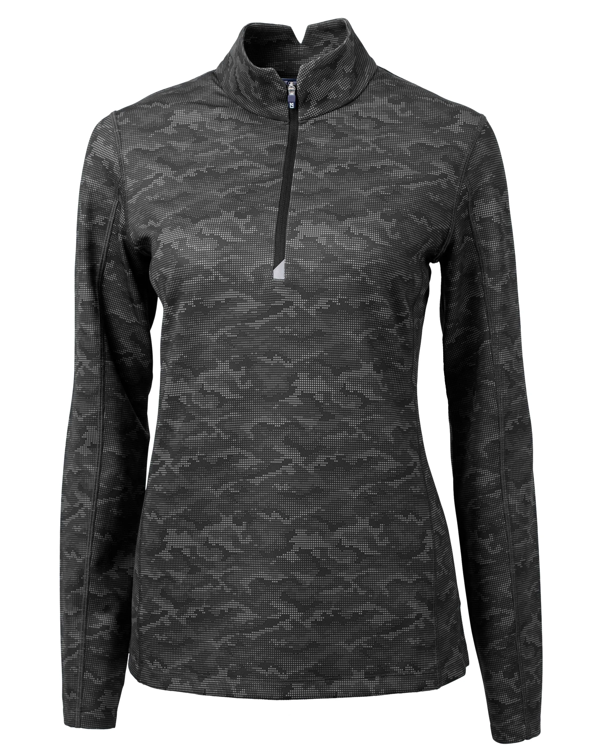 Cutter & Buck Traverse Camo Print Stretch Quarter Zip Womens Pullover Jacket