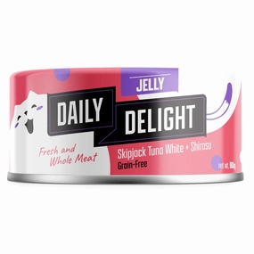 Daily Delight Skipjack Tuna White with Shirasu in Jelly Canned Cat Food 80g natural cat food soft cat treats freeze dried cat food organic cat treats indoor cat food