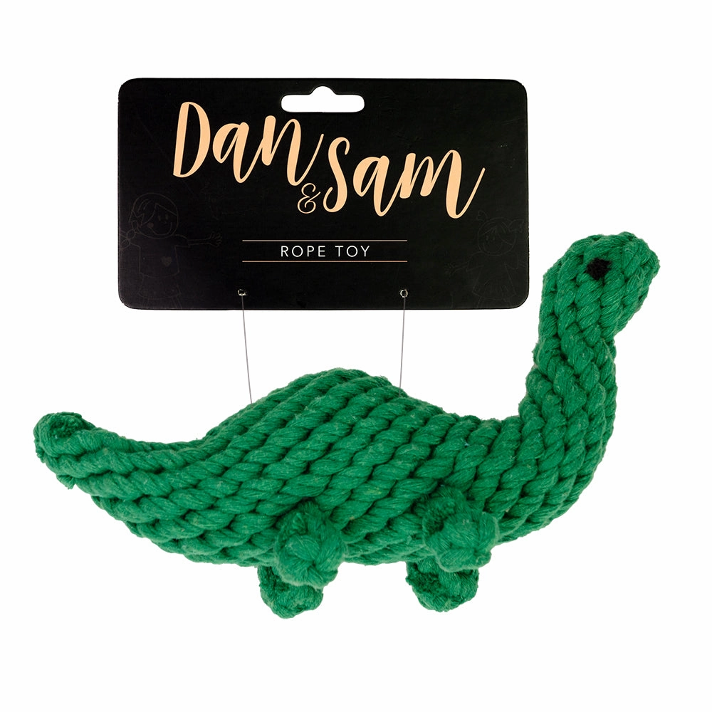 Dan & Sam - Berry the Brontosaurus Rope Dog Toy squeaky dog toy,plush dog toy,soft chew toy