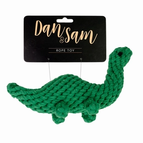 Dan & Sam - Berry the Brontosaurus Rope Dog Toy squeaky dog toy,plush dog toy,soft chew toy