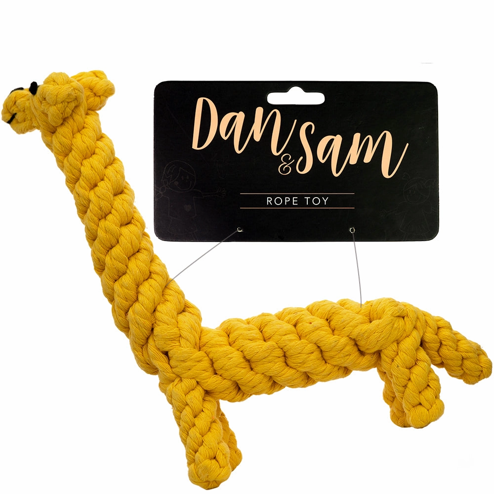 Dan & Sam - Gilbert the Giraffe Rope Dog Toy squeaky dog toy,plush dog toy,soft chew toy