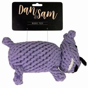 Dan & Sam - Humphrey the Hippo Rope Dog Toy squeaky dog toy,plush dog toy,soft chew toy