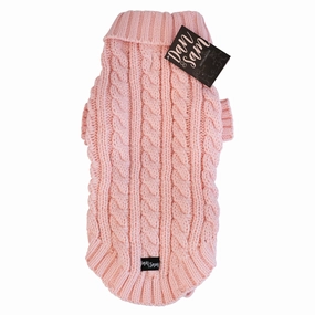 Dan & Sam - Knitted Sweater (Bubblegum Pink) - 16cm waterproof dog jacket,insulated dog coat,dog snowsuit