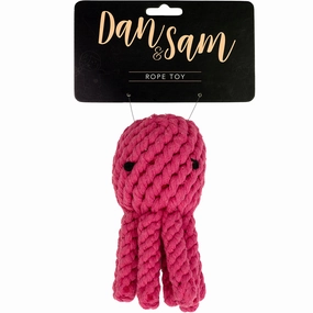 Dan & Sam - Olive the Octopus Rope Dog Toy squeaky dog toy,plush dog toy,soft chew toy
