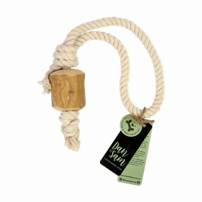 Dan & Sam - Pull and Tug Coffee Wood Rope Toy squeaky dog toy,plush dog toy,soft chew toy