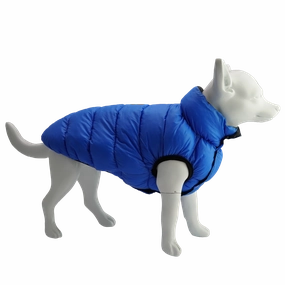 Dan & Sam - Reversible Puffer Jacket (Blue/Black) waterproof dog jacket,insulated dog coat,dog snowsuit