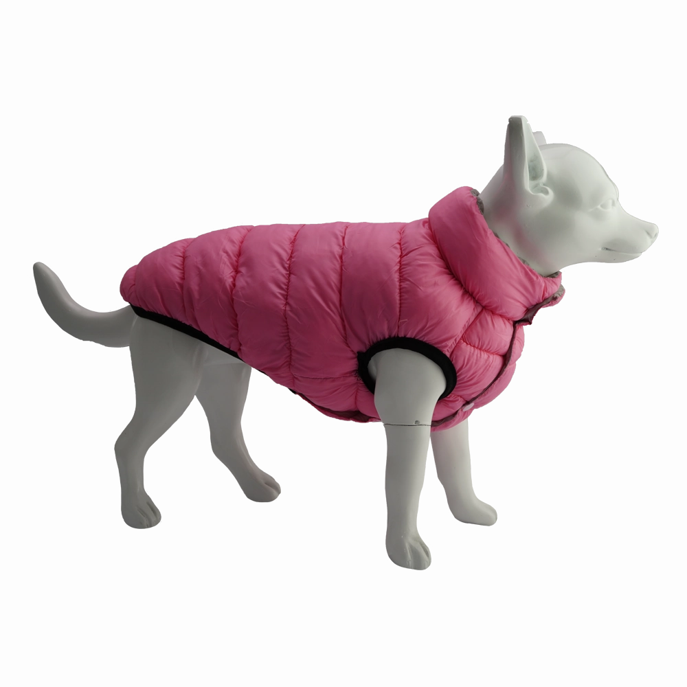 Dan & Sam - Reversible Puffer Jacket (Pink/Grey) waterproof dog jacket,insulated dog coat,dog snowsuit
