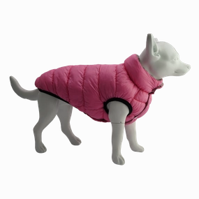 Dan & Sam - Reversible Puffer Jacket (Pink/Grey) waterproof dog jacket,insulated dog coat,dog snowsuit