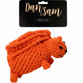Dan & Sam - Sydney the Squirrel Rope Dog Toy squeaky dog toy,plush dog toy,soft chew toy