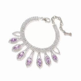 Diamante Tear Drop Dog Necklace - Lavender english tack set,horse saddle gear,equestrian supplies
