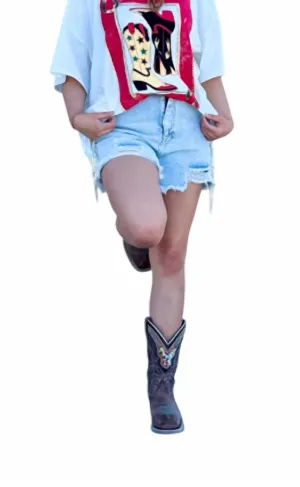 Diamond Girl Jean Shorts In Light Denim