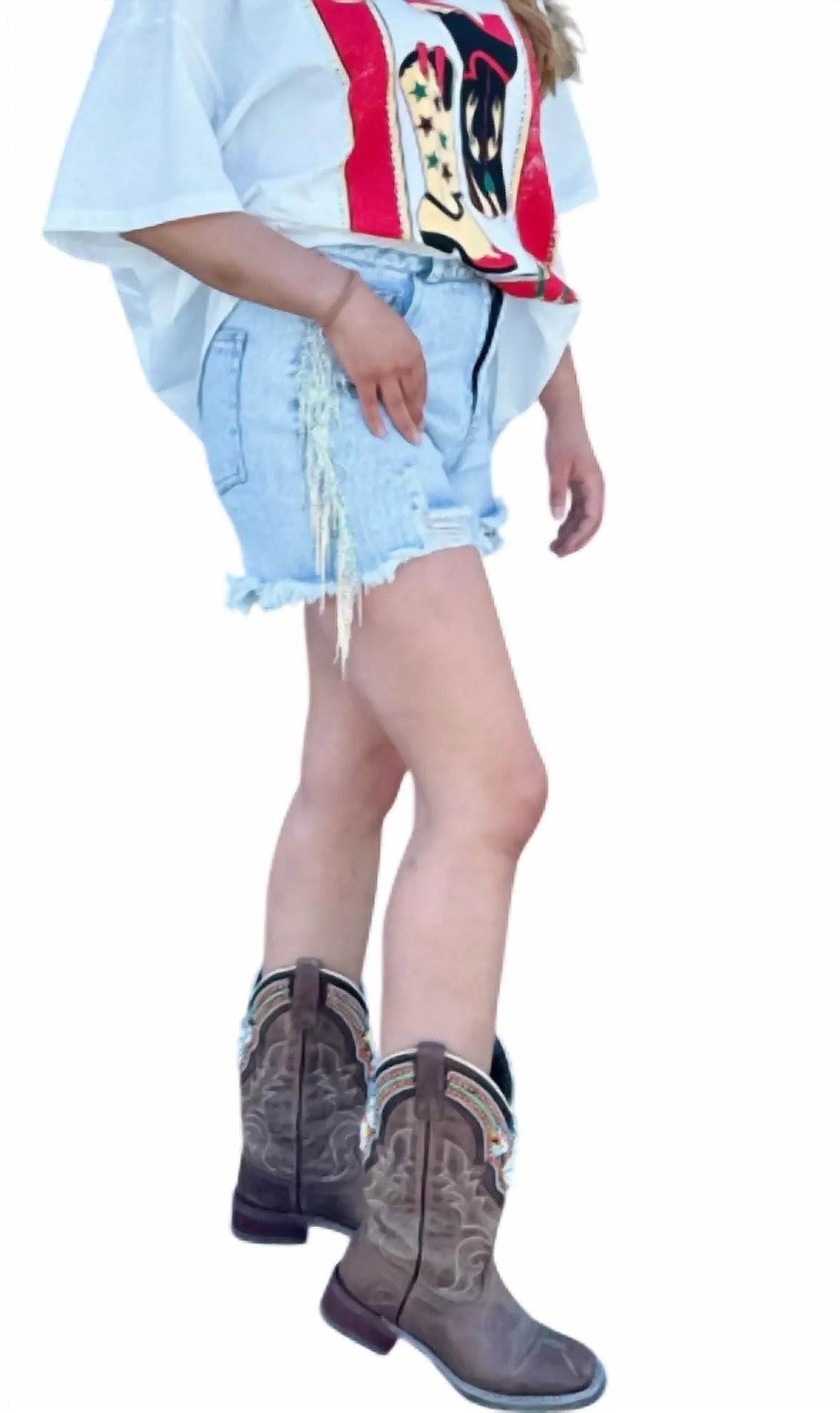 Diamond Girl Jean Shorts In Light Denim