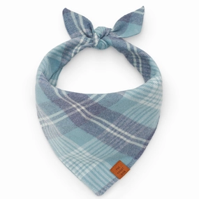 Dog and Cat Bandana: Blue Frost Plaid Flannel performance harness,agility dog vest,athletic dog gear