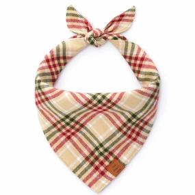 Dog and Cat Bandana: Eggnog Plaid Flannel performance harness,agility dog vest,athletic dog gear