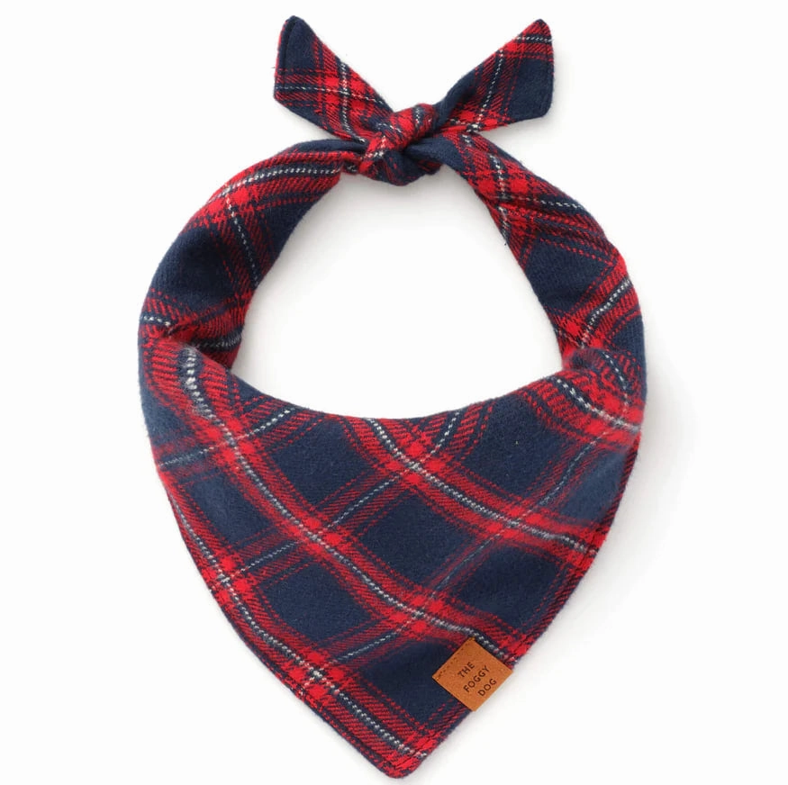 Dog and Cat Bandana: Kingston Plaid Flannel performance harness,agility dog vest,athletic dog gear