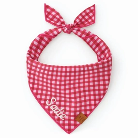 Dog and Cat Bandana: Raspberry Gingham performance harness,agility dog vest,athletic dog gear