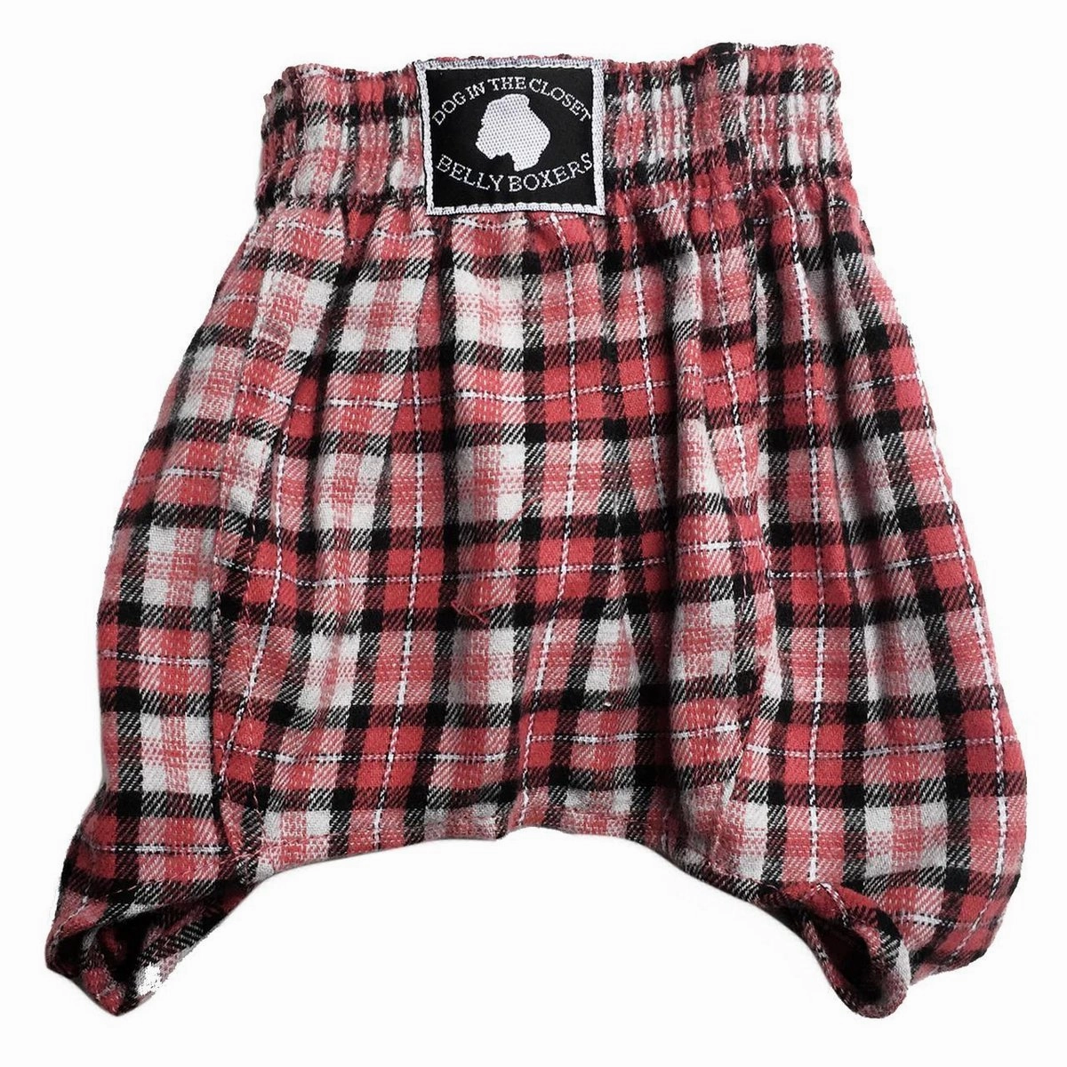 Dog Belly Band Boxers Grey/Red/Black Plaid Flannel dog underwear,dog diaper,pet undergarments