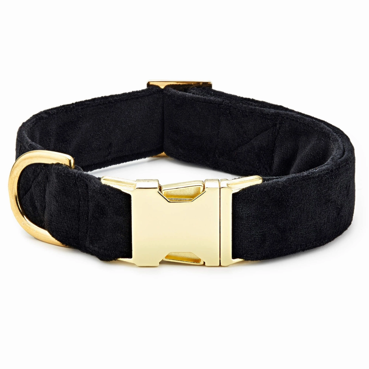 Dog Collar: Black Velvet dog collar,leather dog collar,adjustable dog collar