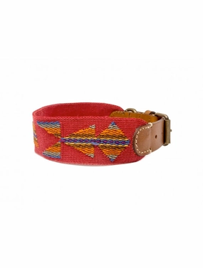 Dog Collar: Etna Red dog collar,leather dog collar,adjustable dog collar