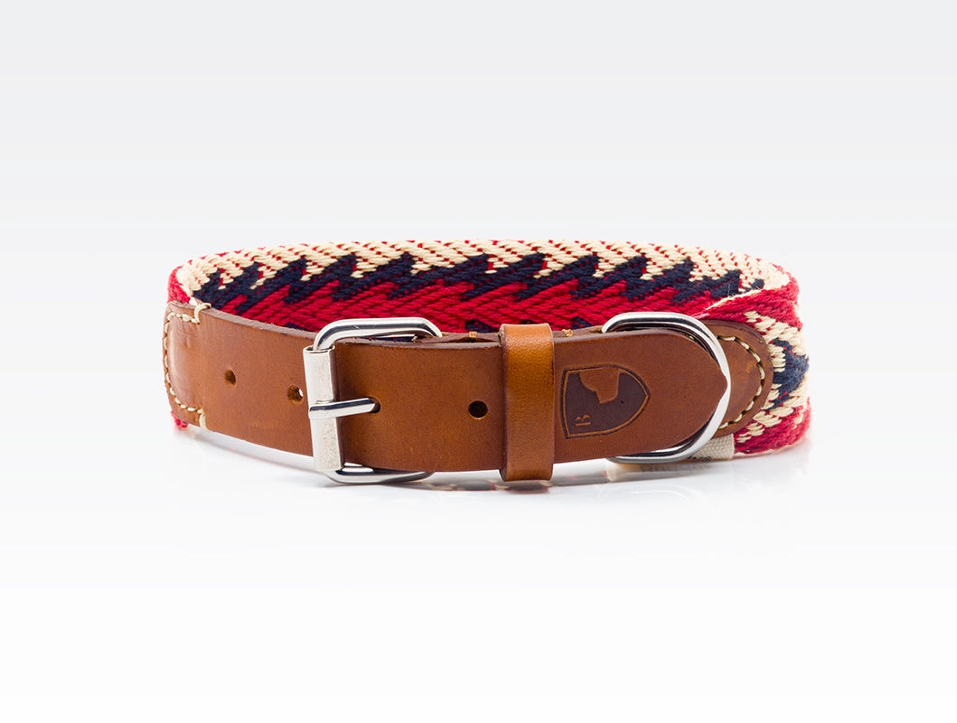 Dog Collar: Peruvian Arrow Red dog collar,leather dog collar,adjustable dog collar