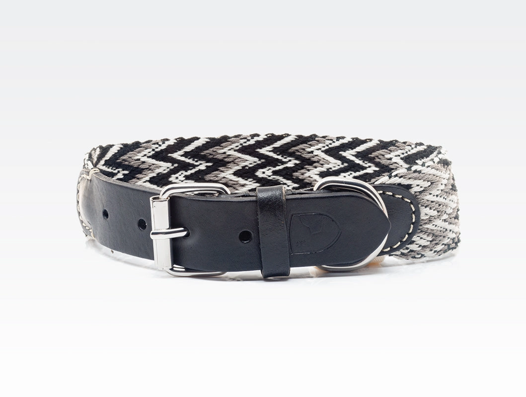 Dog Collar: Peruvian Black dog collar,leather dog collar,adjustable dog collar