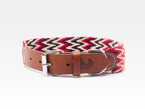 Dog Collar: Peruvian Red dog collar,leather dog collar,adjustable dog collar