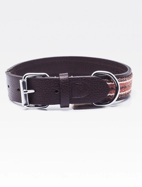Dog Collar: Reforce Brown dog collar,leather dog collar,adjustable dog collar
