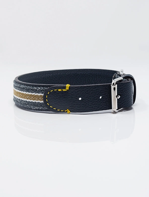 Dog Collar: Reforce Navy dog collar,leather dog collar,adjustable dog collar