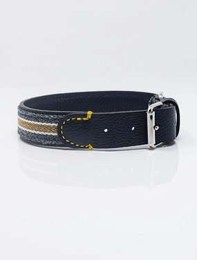 Dog Collar: Reforce Navy dog collar,leather dog collar,adjustable dog collar